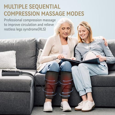 Fit King Air Compression Leg Massager With Heat - Great For Wife Mom Dad