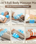 Yening Full Body Massage Mat With Airbags Air Compression Stretching Mat With Heat For Bed Floor Neck Lumbar Traction Pad For Pain Relief Foldable Massage Mattress Topper 5'1"-6'0"