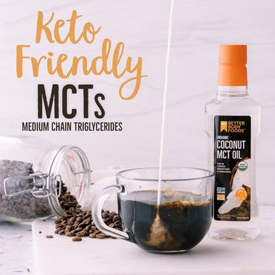 Betterbody Foods Organic Coconut MCT Oil - Energy Boosting- Keto-Friendly - C8 & C10 - Gluten - 16.9 oz