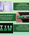 Hempvana Rocket Pain Relief Pen As Seen On Tv Wireless Tens Therapy Portable Muscle Stimulator - Same Technology Used By Doctors - Muscle Pain Relief -9 Adjustable Intensity Settings-3 Unique Heads
