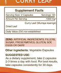 Secrets of the Tribe Curry Leaf 120 Capsules 1000 mg, Curry Leaf (Murraya koenigii) Dried Leaf (120 Capsules)
