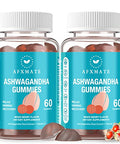 Afxmate Ashwagandha Gummies & Vitamin D Gummies For Men & Women 120 Count Aswangdha Supplement (Non-Gmo Sugar Free & Gluten Free)