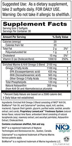 Krill Omega3 10x More EPA and DHA Super Formula by Purity Products Featuring The Premier NKO Krill Oil Supports Joint Comfort Flexibility LemonLime Flavor 60 SoftGels 30 Day Supply
