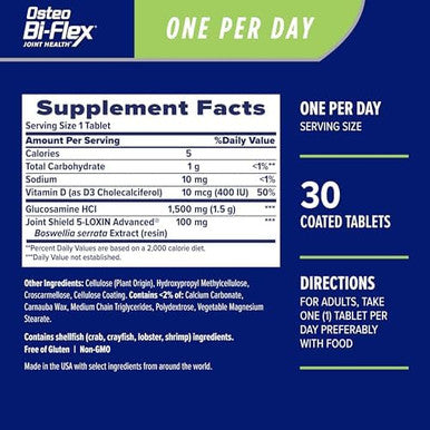 Osteo Biflex One Per Day Glucosamine Joint Health Supplement With Vitamin D 30 Coated Tablets