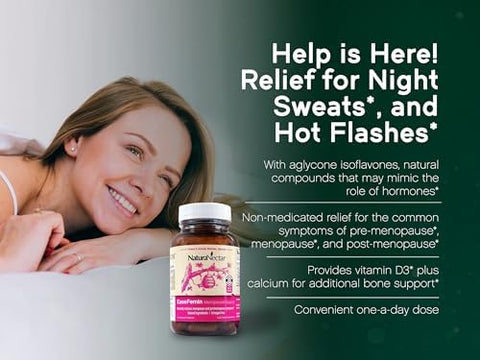 Naturanectar Easefemin Menopausal Support Supplements For Women Estrogen Red Bee Propolis Capsules For Hot Flashes & Night Sweats Natural And With Proprietary Calming Herbal Blend (30Pcs.)