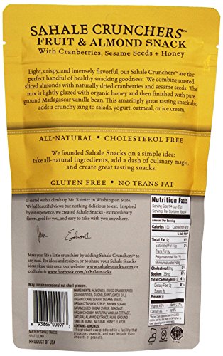 Sahale Snacks Crunchers, Almonds with Cranberries, Sesame Seeds + Honey, 4 oz