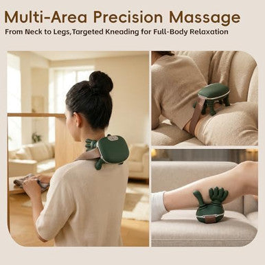 Bekiralass Shoulder And Neck Massager With Heat 4D Deep Tissue Massage With Finger Pressure For Back Neck & Shoulder Portable Compact Design To Relieve Muscle Fatigue And Stiffness Green