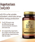 Solgar Vegetarian Coq-10 200 Mg 30 Vegetable Capsules - Heart Healthy Protective Antioxidant - Coenzyme Q10 (Coq-10) Supplement - Vegan Gluten Free Dairy Free Kosher 30 Servings