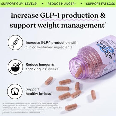 Lemme Glp-1 Daily Support Clinically Studied Ingredients To Reduce Hunger & Cravings Promote Glp-1 Production Support Fat Loss And Weight Management 1 Month Supply (60 Capsules)
