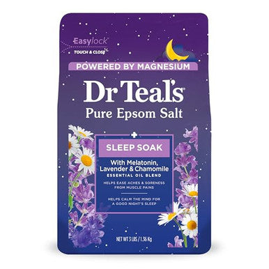 Dr Teal'S Epsom Magnesium Salt SoakSleep Blend With MelatoninLavender & Chamomile Essential Oils3 Lbs