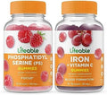 Lifeable Phosphatidylserine (Ps) + Iron With Vitamin C Gummies Bundle Great Tasting Vitamin Supplement Gluten Gmo Chewable Gummy