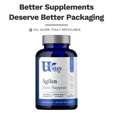 Utzy Naturals Agilen | Joint Support Supplement W/Glucosamine & Chondroitin (As Cs-Bbioactive) | Hyaluronic Acid (As Mobilee) | 90 Capsules | 3Rd Party Tested