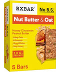 RXBAR Nut Butter and Oat Protein Bars, Protein Snacks, Snack Bars, Honey Cinnamon Peanut Butter, 9.7oz Box (5 Count)