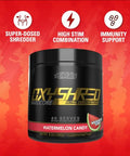 EHP Labs OxyShred Hardcore Super Dosed Pre Workout Powder Preworkout Powder with L Glutamine and Acetyl L Carnitine Energy Boost Drink 275mg of Caffeine Watermelon Candy 40 Servings