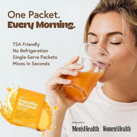 TRULEAN Everyday Wellness Shot Powder Drink Mix Immune Support Supplement with Vitamin C Zinc Ginger Turmeric and Electrolytes Travel Wellness Shot Packets 0 Sugar Gluten Free 30 Servings