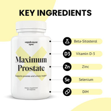 Maximum Prostate Supplements For Men 600 Mg Beta Sitosterol & 100 Mg Dim Supplement Per Serving Prostate Health Supplements For Men For Prostate Support & Bladder Control (60 Caps)