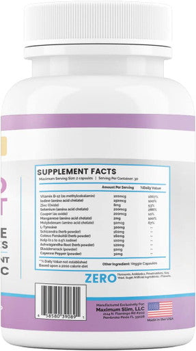 Thyroid Support Supplement For Women & Men - Focus, Mental Clarity & Energy With Ashwagandha Iodine Zinc Kelp Vitamin B12 L Tyrosine Selenium Copper Bladderwrack- 60 Count