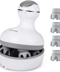 Latme Scalp Massager With 4 Replacement Massage Heads Portable Head Scratcher With Tissue Kneading Nodes Gifts Idea Stress Release Massager For Muscles Shoulder Calf