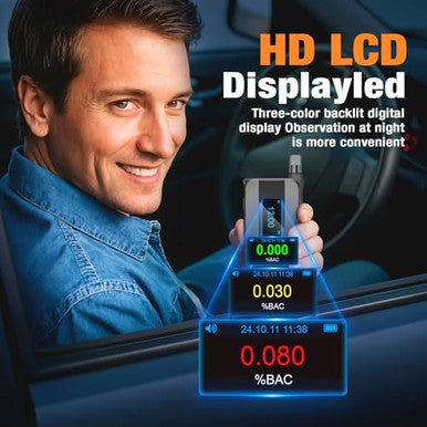 Diowner Rechargeable Breathalyzer 2026 Upgrade Breathalyzer With Lcd Digital Display & 10 Reusable Personal Mouthpieces Portable Alcohol Breathalyzer Tester With Advanced Sensor For Car/Home Use (Gray)