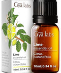 Gya Labs Lime Essential Oil For Skin & Lavender Essebtial Oil For Diffuser Set - Aromatherapy Grade Essential Oils Set - 2X0.34 Fl Oz - Gya Labs