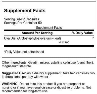 Swanson Uva Ursi Leaf 450 Milligrams 100 Capsules