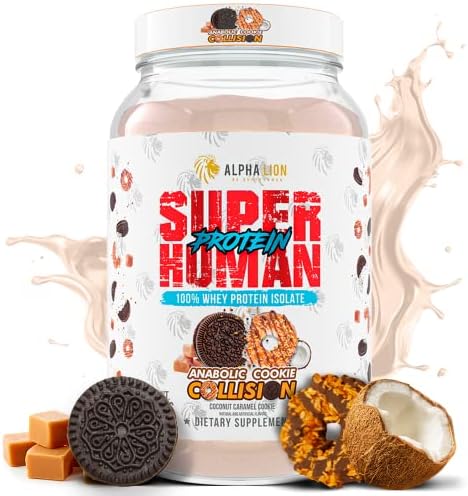 Alpha Lion Superhuman Whey Protein Powder Great Tasting Pure Whey Protein Isolate Low Carb Low Sugar No Bloat Post Workout Muscle Recovery & Growth (28 Servings Pb & Gains)