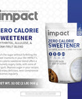 Impact Allulose, White Monk Fruit & Erythritol Sweetener Blend - Gluten Free, Zero Calories, Keto, Vegan, Non-GMO - 1 is to 1 Sugar Substitute - 2lbs
