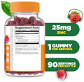 Lifeable Zinc for Kids 25mg Great Tasting Natural Flavored Zinc Gummies Gluten Free Vegetarian Non GMO Zinc Supplements Kids Zinc for Immune Support 90 Gummies