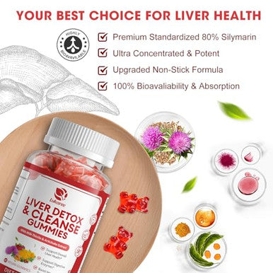 Lukaree 2 Pack Lukaree Liver Cleanse Detox & Repair Gummies 60 Count 2 Pack