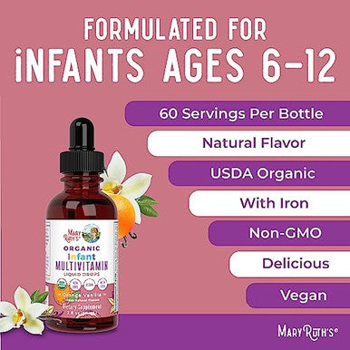 Maryruth's Organics Infant Precision Probiotics Colic & Multivitamin Iron Drops
