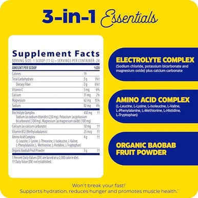 Enzymedica Fasting Today Intermittent Fasting Drink Mix With Electrolyte Powder Supplement For Hydration Appetite And Muscle Health Keto Friendly Tropical Pineapple Flavor 24 Servings