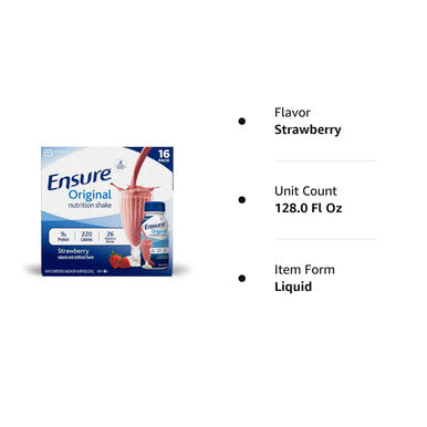 Ensure Original Strawberry Nutrition Shake 8 Fl Oz 16 Count
