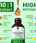 Lukaree Wormwood Black Walnut Clove Tincture " Natural Gut Cleanse Detox For Humans " Support Digestive Health With Lglutamine Prebiotic Soursop Turmeric 5X Absorption Vegan Gluten 4 Fl.Oz