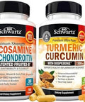 Turmeric Curcumin With Black Pepper Extract 1500Mg Complex (1 Month Supply) Plus Glucosamine Chondroitin Msm Triple Strength Joint Support Supplement (1 Month Supply)