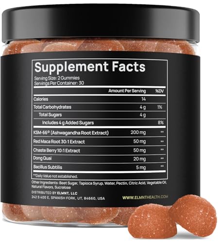 Terra Elmnt 4050Mg Libido Booster For Women Ksm-66 Ashwagandha Gummies W. 30X Strength Red Maca Root - Strongest Female Libido Mood Booster Hormone Balance For Women Cortisol Reducer & Stress Relief Gummy