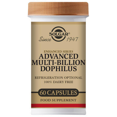 Solgar Advanced Multi-Billion Dophilus 60 Vegetable Capsules - Supports Healthy Intestinal Flora - 5 Billion Microorganisms Per Serving - Gluten Dairy Lactose & Milk No - Vegetarian - 60 Servings