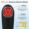 Figerm Cold Laser Therapy Device For Pain Relief Infrared Red Light Therapy Devices For Knee Neck Joint And Muscle With 808Nm & 650Nm 3 Power Mode/ 4 Timer Handheld Black