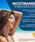 Nicotinamide 500 Mg With Resveratrol 100 Mg 120 Veggie Capsules - Vitamin B3 No-Flush, Non-Gmo, Gluten-Free, Made In Usa