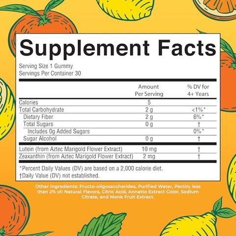 Maryruth'S Lutein Gummies With Zeaxanthin Lutein & Zeaxanthin Supplement Eye Health Blue Light Filtering Vision Support Adult Eye Supplement For Visual Function Non-Gmo & Vegan 30 Count