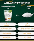 Tame prime USDA Organic Monkfruit sweetener with Allulose from figs, 1 lb (454 g), 1:1 sweet like sugar, organic monk fruit without erythritol, 0 calories, 0 Glycemic index, Keto