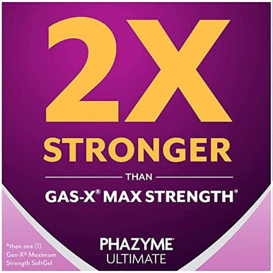 Phazyme Ultimate Gas Bloating Relief Works In Minutes 500 Mg Simethicone Fast Gels 20 Count & Beano Ultra 800 Gas Prevention And Digestive Enzyme Supplement 100 Count