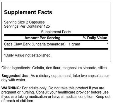 Swanson Full Spectrum Cat's Claw - Antioxidant Support - Movement & Flexibility Support 500 mg 250 Capsules (2 Pack)