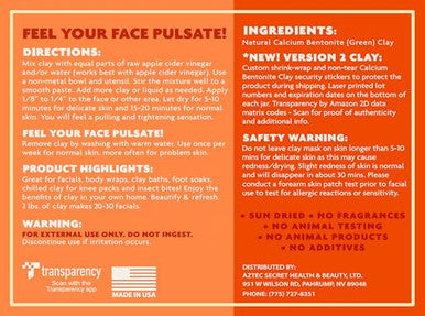 Aztec Secret Indian Healing Clay 1 Lb Deep Pore Cleansing Facial & Body Mask The Original 100% Natural Calcium Bentonite Clay Version 2