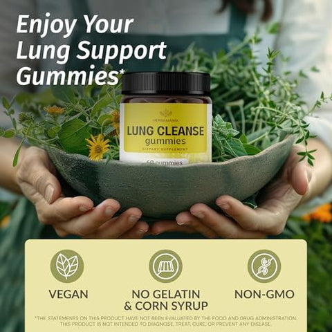 Herbamama Potassium Iodine And Lung Cleanse Kit - Bundle Of Iodine Gummies & Lung Cleanse Complex Gummies - Vegan Non Gmo - 2 Pack