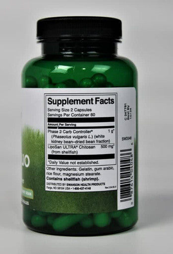 Swanson Diet Duo with White Kidney Bean 120 Capsules