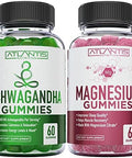 Ashwagandha and Magnesium Gummies for Improved Sleep and Strengthened Body Functions. Ashwagandha Boosts Mood and Energy Magnesium Helps Recover Muscles and Relieves Cramps Vegan