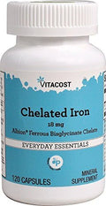 Vitacost Ferrochel Iron 18 mg 120 Capsules