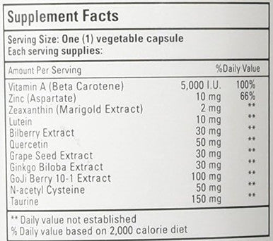 Bio Nutrition Inc Eye Wellness With Zeaxanthin - 60 Vegetarian Capsules