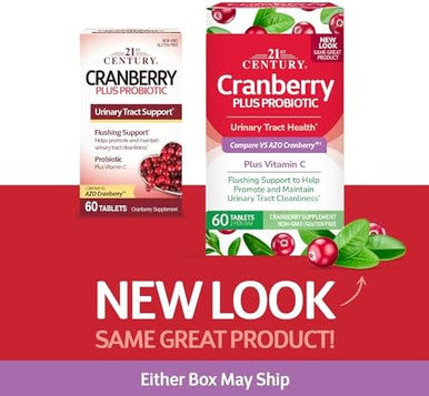 21St Century Cranberry Plus Probiotic Tablets 60 Count