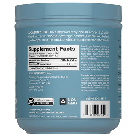 Neocell Creatine Monohydrate Powder 1.1 Lb Unflavored Micronized Supplement For Women And Men